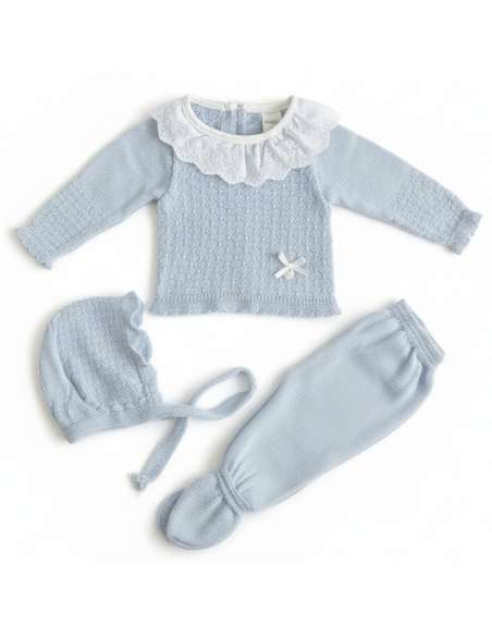 03102C CONJUNTO DE PERLE CELESTE  PARA BEBE. MYBABYCHIC