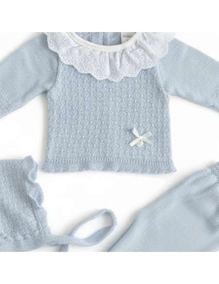 03102C CONJUNTO DE PERLE CELESTE  PARA BEBE. MYBABYCHIC