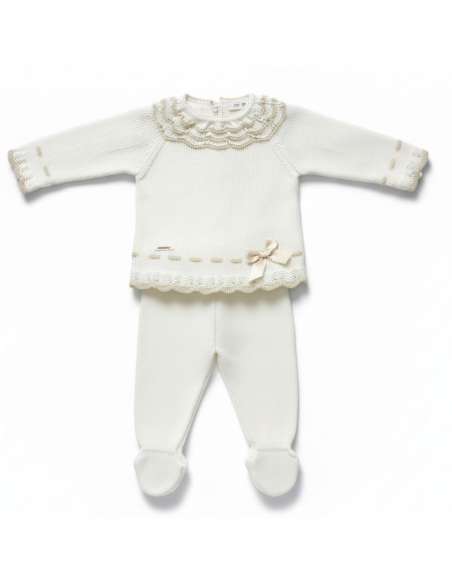DA-9807 RAW KNITTED CHILDREN'S SET TWO PIECES BRAND DON ALGODON