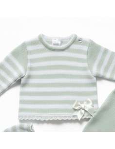 3416 GREEN BABY WOOL SET THREE PIECES BRAND LA CASITA DE... 2