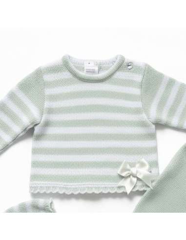 3416 GREEN BABY WOOL SET THREE PIECES BRAND LA...