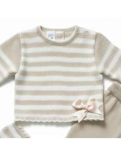 3416 BEIGE BABY WOOL SET THREE PIECES BRAND LA CASITA DE... 2