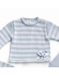 3416 BLUE BABY WOOL SET THREE PIECES BRAND LA CASITA DE... 2
