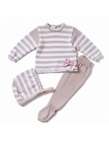 3416 ROSA PALO BABY WOOL SET THREE PIECES BRAND...