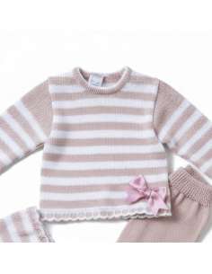 3416 ROSA PALO BABY WOOL SET THREE PIECES BRAND LA CASITA... 2