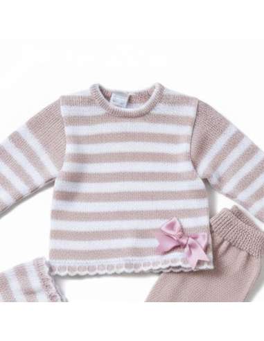 3416 ROSA PALO BABY WOOL SET THREE PIECES BRAND...