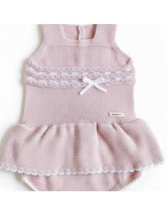 DA-9821 ROSA PALO knit romper for baby BRAND DON ALGODON 2
