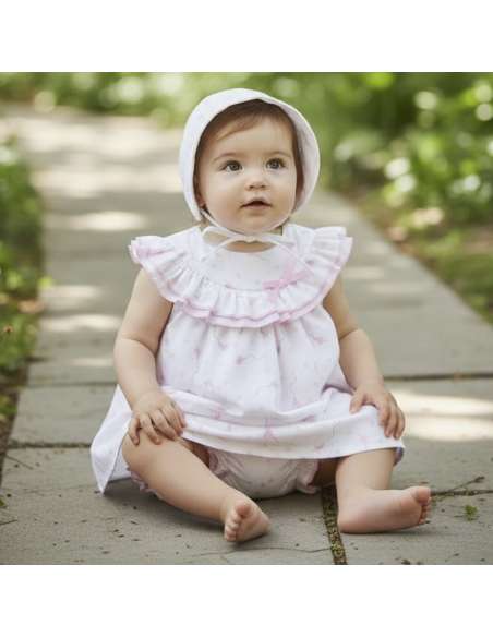 026104 BABY DRESS WITH BONNET