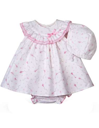 026104 BABY DRESS WITH BONNET