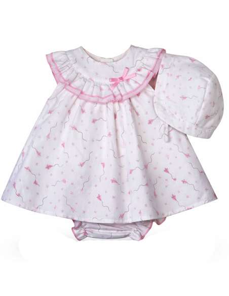 026104 BABY DRESS WITH BONNET