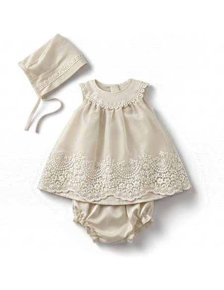 026150 BABY DRESS WITH BONNET