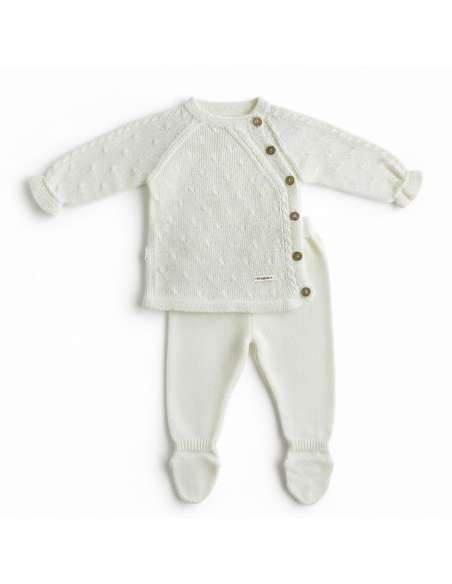DA-25 RAW KNITTED CHILDREN'S SET TWO PIECES BRAND DON ALGODON