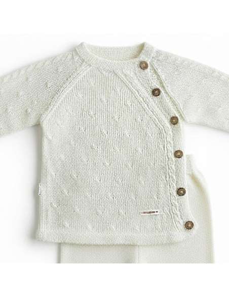 DA-25 RAW KNITTED CHILDREN'S SET TWO PIECES BRAND DON ALGODON
