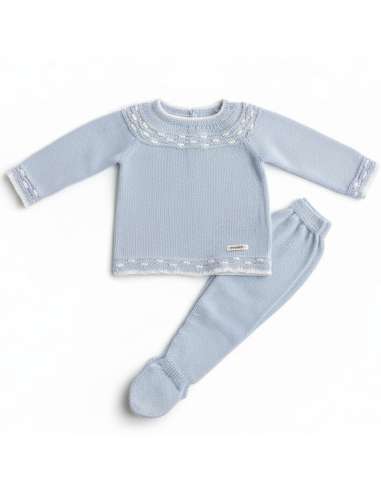 DA-31 CELESTE  CONJUNTO LANA DOS PIEZAS MARCA...