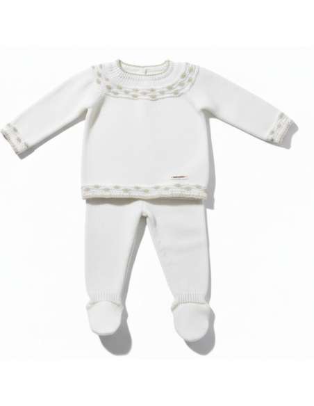 DA-31 RAW KNITTED CHILDREN'S SET TWO PIECES BRAND DON ALGODON