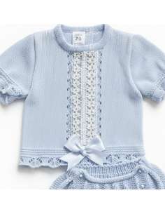 03414C BLUE KNIT BABY SET TWO PIECES BRAND LA CASITA DE... 2