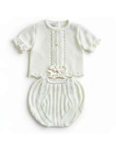 03414C RAW KNIT BABY SET TWO PIECES BRAND LA CASITA DE...