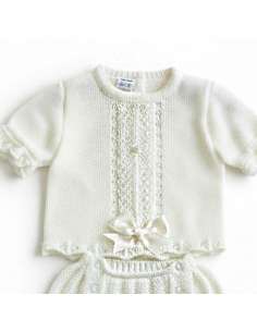 03414C RAW KNIT BABY SET TWO PIECES BRAND LA CASITA DE... 2