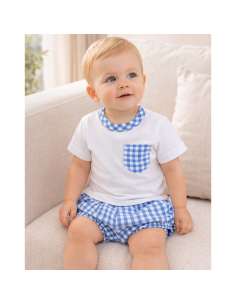 2001216 BLUE BABY BOY OUTFIT BRAND ALMA