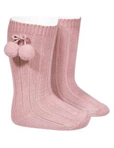 30152 Canalé Socks with Tassels, Light Pink 526