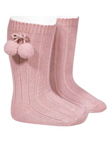 30152 Calcetín Canalé Borlas Rosa Palo 526