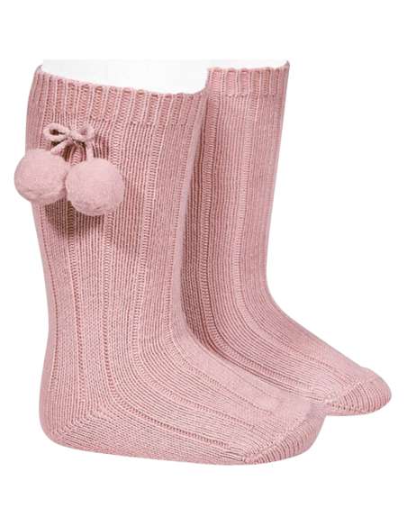30152 Calcetín Canalé Borlas Rosa Palo 526