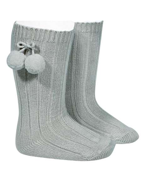 30152 Canalé Socks with Tassels, Dark Green 756