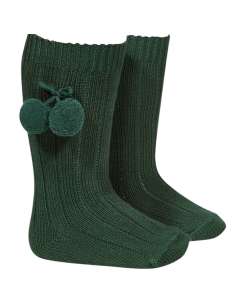 30152 Canalé Bottle Green Tassel Socks 780