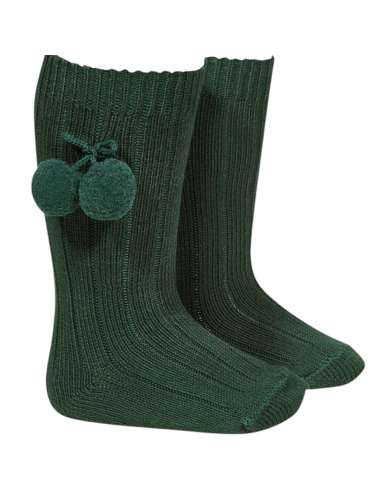30152 Canalé Bottle Green Tassel Socks 780