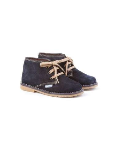 ANKLE BOOTS ANGELITOS IN SUEDE WITH LACE 403 NAVY