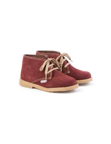 ANKLE BOOTS ANGELITOS IN SUEDE WITH LACE 403 BURGUNDY