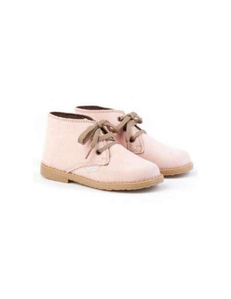 BOTÍN ANGELITOS EN SERRAJE CON CORDÓN 403 ROSA