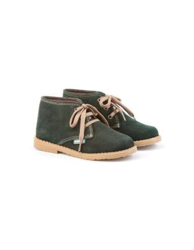 ANKLE BOOTS ANGELITOS IN SUEDE WITH LACE 403 GREEN
