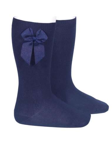 24822 Navy Blue Grosgrain Bow Socks 480