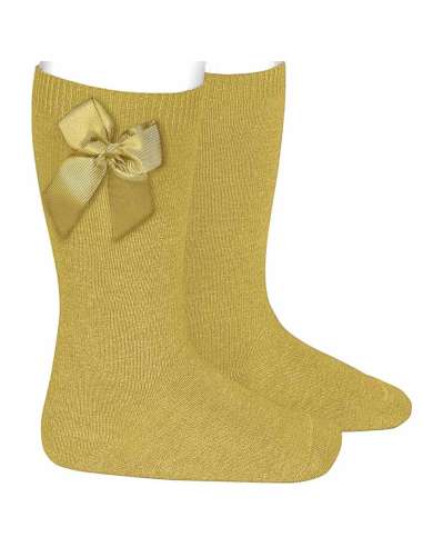 24822 Mustard-coloured Grosgrain Bow Socks 629