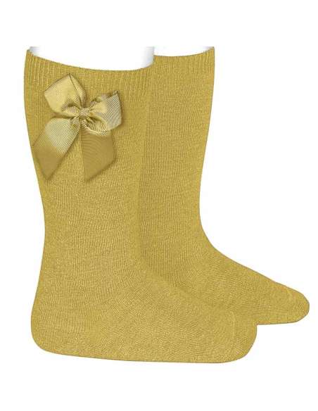 24822 Mustard-coloured Grosgrain Bow Socks 629