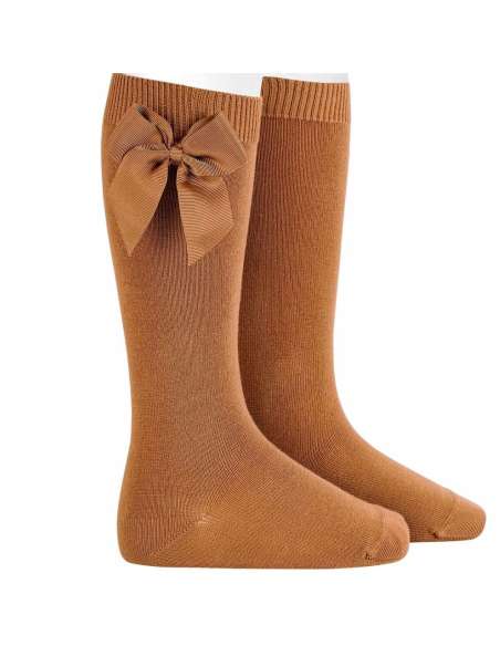 24822 Grosgrain Bow Socks, Cinnamon 688