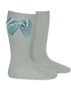 24822 Dusty Green Grosgrain Bow Socks 756