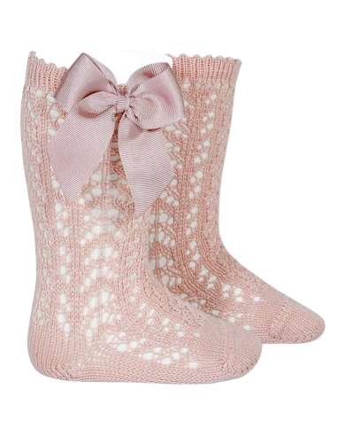 25192 Calcetín Lazo Algodón Rosa Empolvado 544