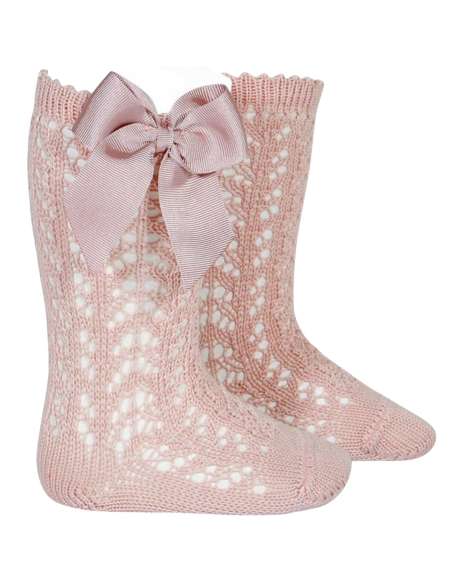 25192 Calcetín Lazo Algodón Rosa Empolvado 544