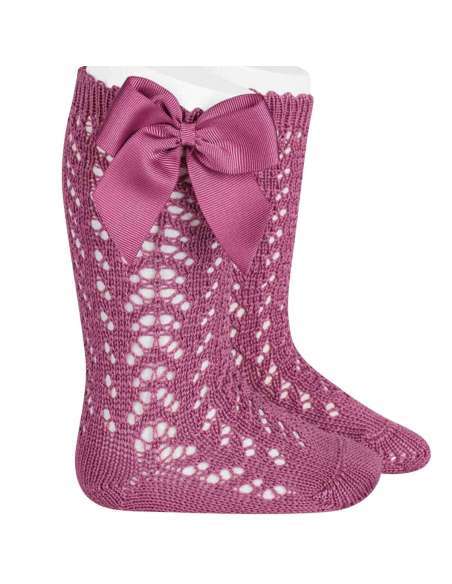 25192  Cassis 669 Cotton Bow Socks