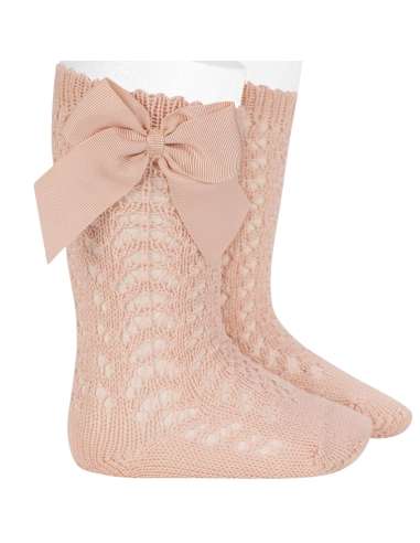 25192  Nude Cotton Bow Socks 674