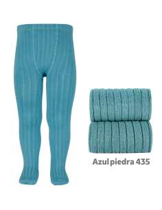 Ribbed Tights Stone Blue 435 | Cóndor | Made in Spain | Wholesale