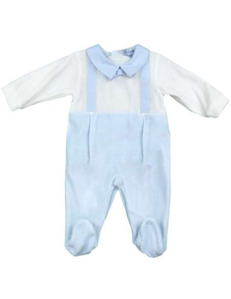 DF198101 CELESTE PIJAMA TERCIOPELO PAJARITA MARCA DULCE DE FRESA