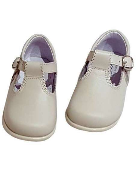 T-BAR IN LEATHER BAMBI 463 BEIG