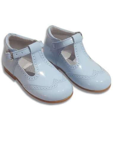 Pepito en piel charol Cocoboxi shoes 6271 celeste