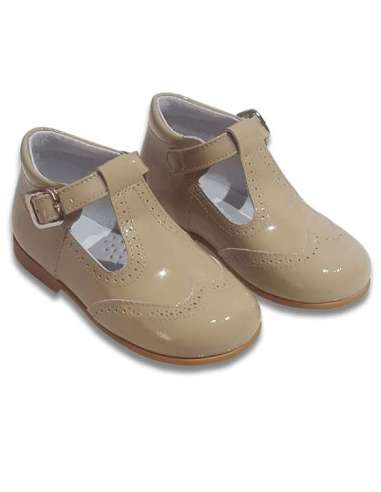 T-Bars in patent leather Cocoboxi shoes 6271 camel