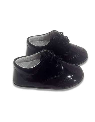 BLUCHER DE BEBÉ EN PIEL CHAROL MARINO