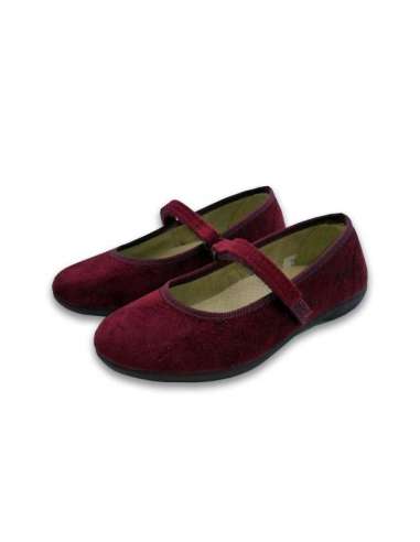 Suede Mary Janes with rubber sole 1750 burgundy