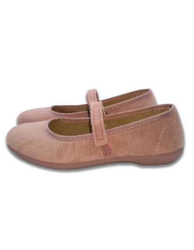 Suede Mary Janes with rubber sole 1750 rosa